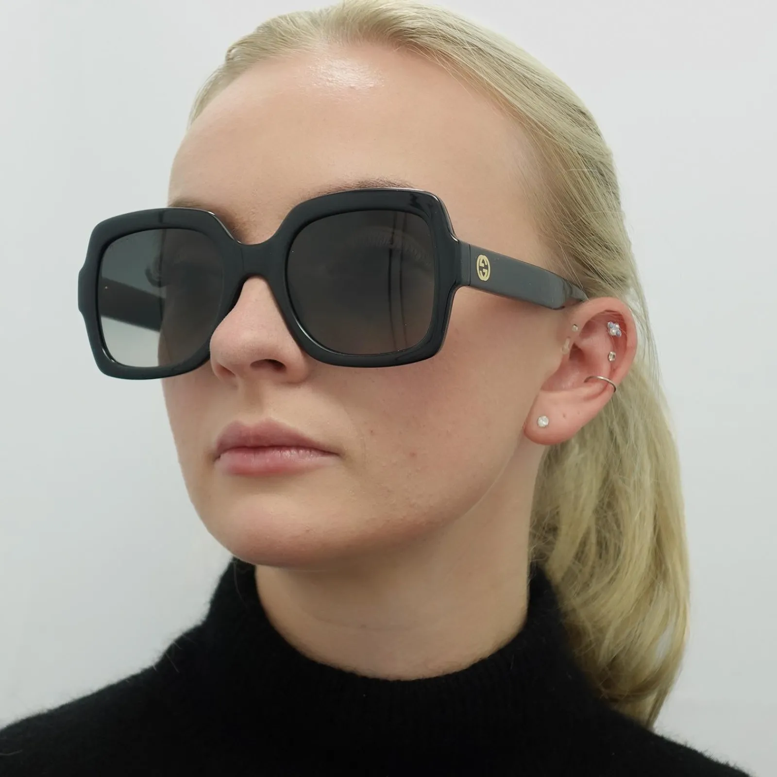 Gucci Gucci|Square^Sunglasses GG1337S 002 Black Grey Gradient Polarized