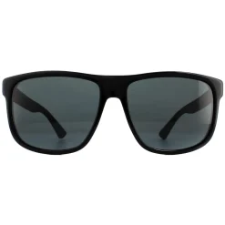 Gucci Gucci|Rectangle^Sunglasses GG0010S 001 Black Rubber Grey