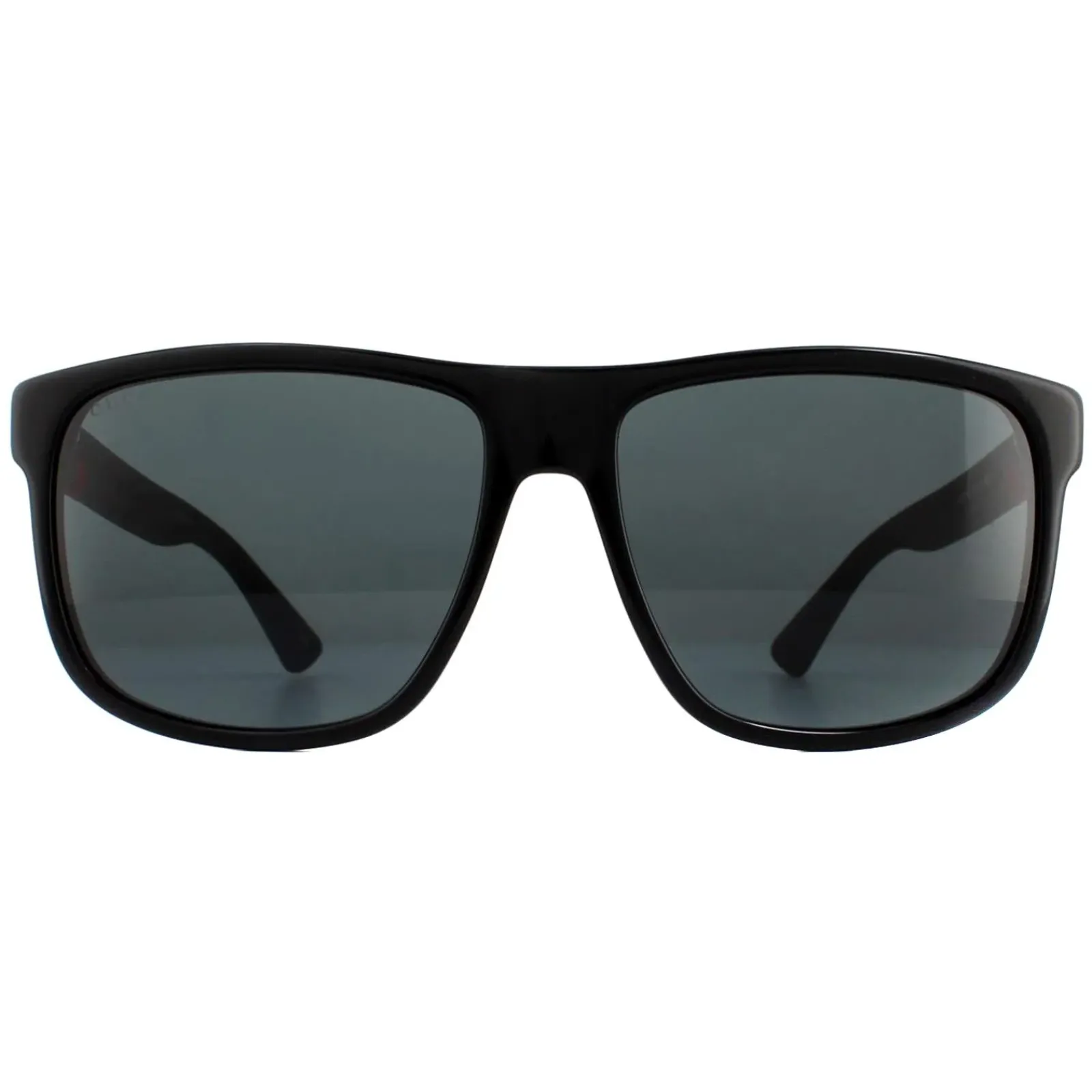 Gucci Gucci|Rectangle^Sunglasses GG0010S 001 Black Rubber Grey