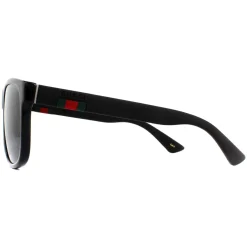 Gucci Gucci|Rectangle^Sunglasses GG0010S 001 Black Rubber Grey