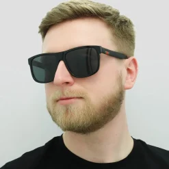 Gucci Gucci|Rectangle^Sunglasses GG0010S 001 Black Rubber Grey