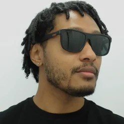 Gucci Gucci|Rectangle^Sunglasses GG0010S 001 Black Rubber Grey