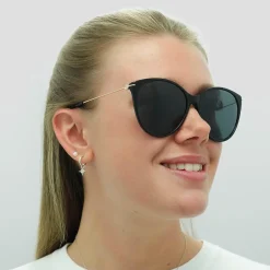Gucci Gucci|Cat-Eye^Sunglasses GG1268S 001 Black Gold Grey