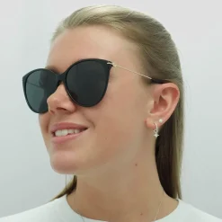 Gucci Gucci|Cat-Eye^Sunglasses GG1268S 001 Black Gold Grey