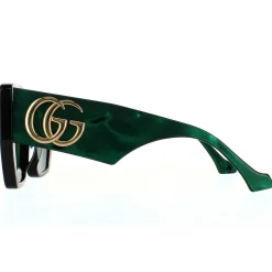 Gucci Gucci|Square^Sunglasses GG0956S 001 Black and Green Swirl Green