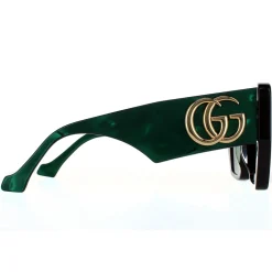 Gucci Gucci|Square^Sunglasses GG0956S 001 Black and Green Swirl Green