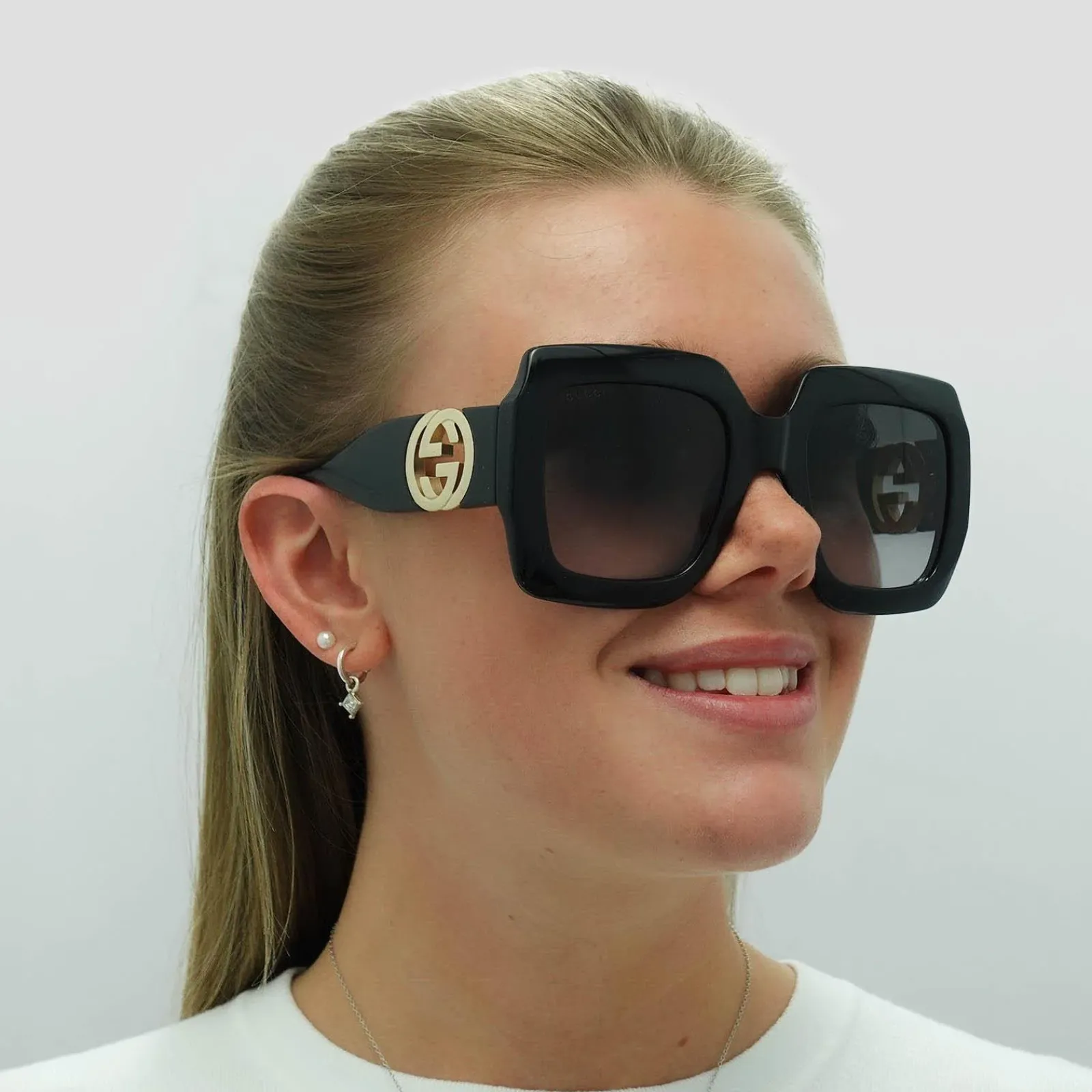 Gucci Gucci|Rectangle^Sunglasses GG1022S 006 Black Grey Gradient