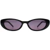 Gucci Gucci|Cat-Eye^Sunglasses GG1680S 002 Black with Silver Crystal Stud Detail Gre