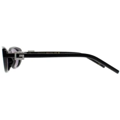 Gucci Gucci|Cat-Eye^Sunglasses GG1680S 002 Black with Silver Crystal Stud Detail Gre