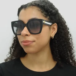 Gucci Square|Gucci^Sunglasses GG1300S 004 Black Grey Gradient