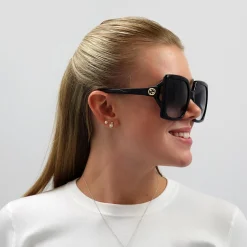 Gucci Square|Gucci^Sunglasses GG0876S 001 Black Grey Gradient