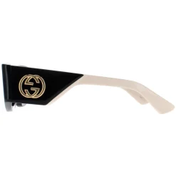 Gucci Gucci|Rectangle^Sunglasses GG1664S 001 Black with Ivory Grey