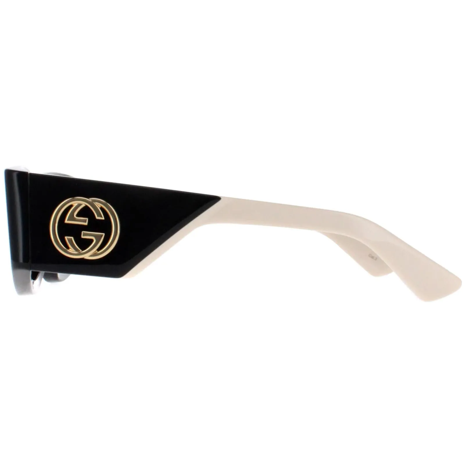 Gucci Gucci|Rectangle^Sunglasses GG1664S 001 Black with Ivory Grey