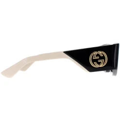Gucci Gucci|Rectangle^Sunglasses GG1664S 001 Black with Ivory Grey