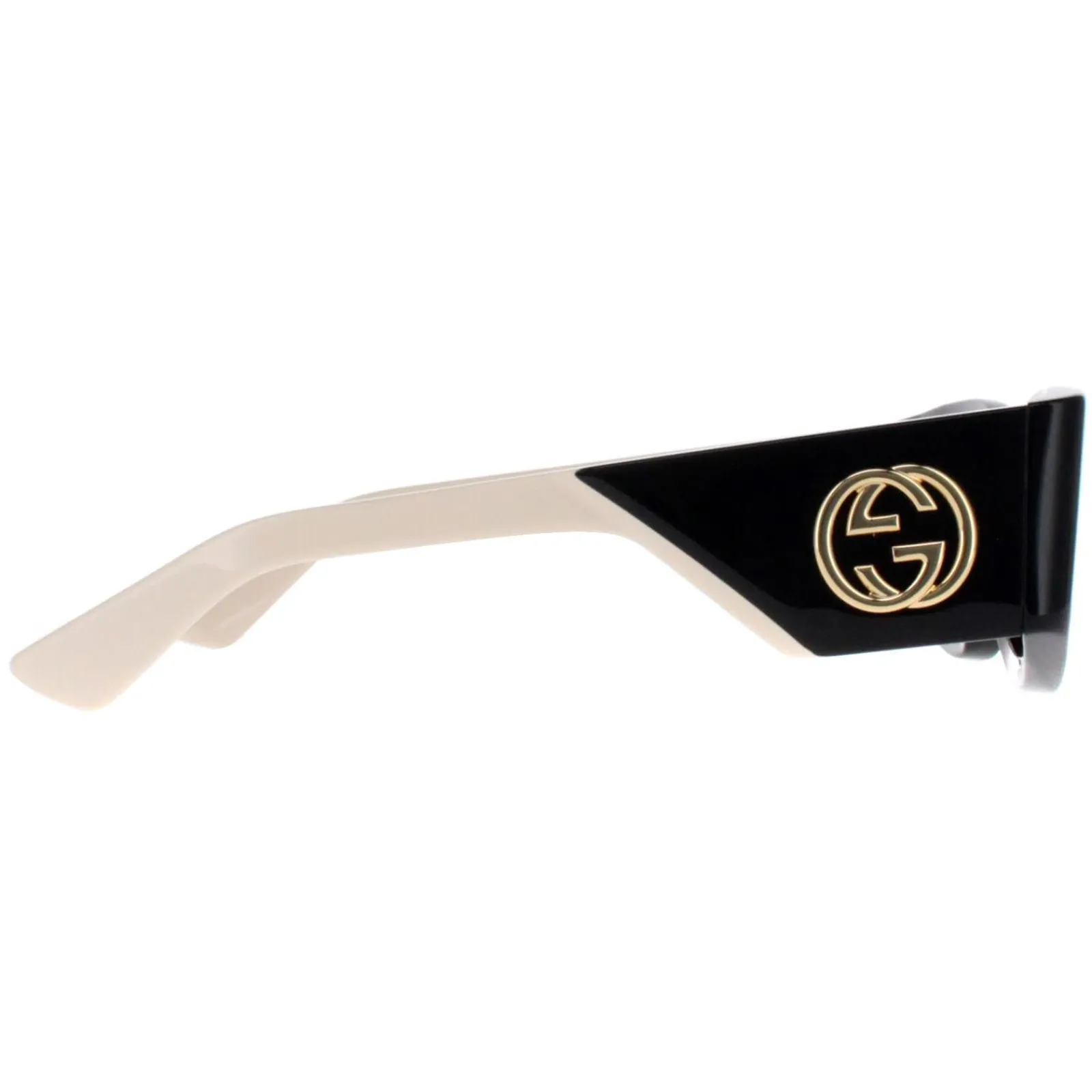 Gucci Gucci|Rectangle^Sunglasses GG1664S 001 Black with Ivory Grey