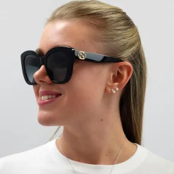 Gucci Gucci|Cat-Eye^Sunglasses GG0327S 001 Black Grey Gradient