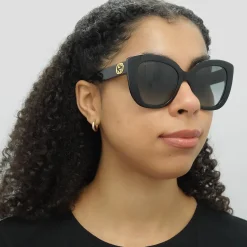 Gucci Gucci|Cat-Eye^Sunglasses GG0327S 001 Black Grey Gradient