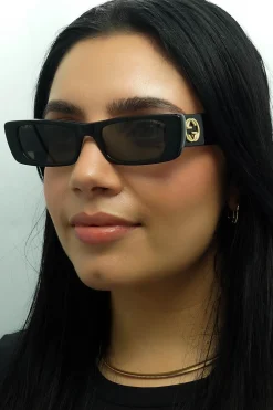 Gucci Gucci|Rectangle^Sunglasses GG0516S 001 Black Grey
