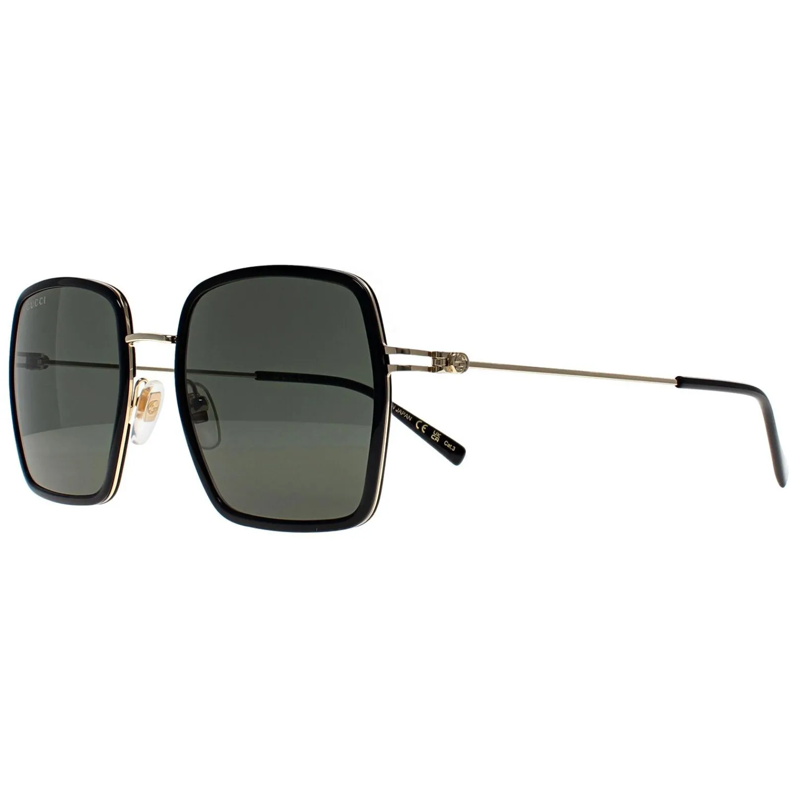 Gucci Gucci|Square^Sunglasses GG1848S 001 Black Gold Grey