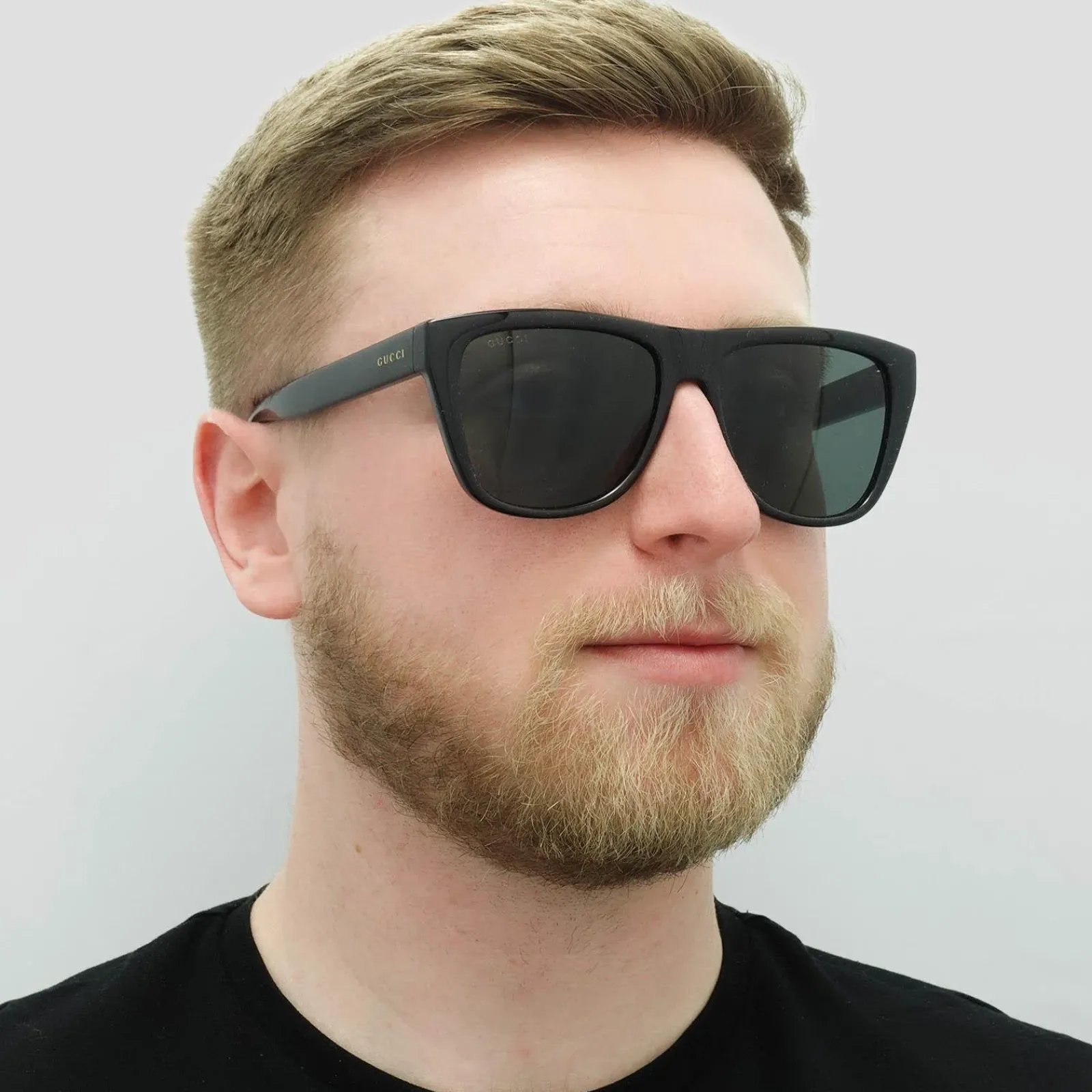 Gucci Gucci|Rectangle^Sunglasses GG1345S 001 Black Smoke