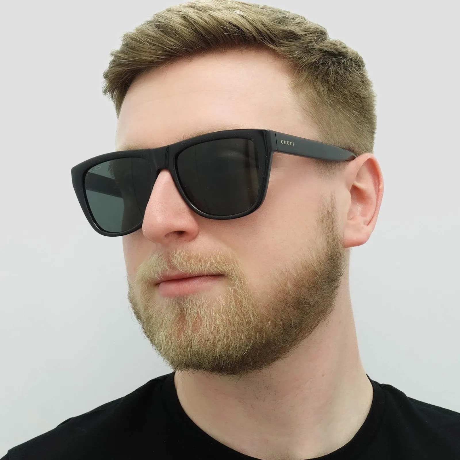 Gucci Gucci|Rectangle^Sunglasses GG1345S 001 Black Smoke