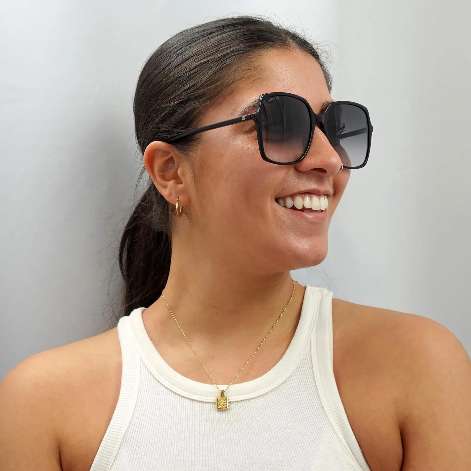 Gucci Square|Gucci^Sunglasses GG0544S 001 Black Grey Gradient