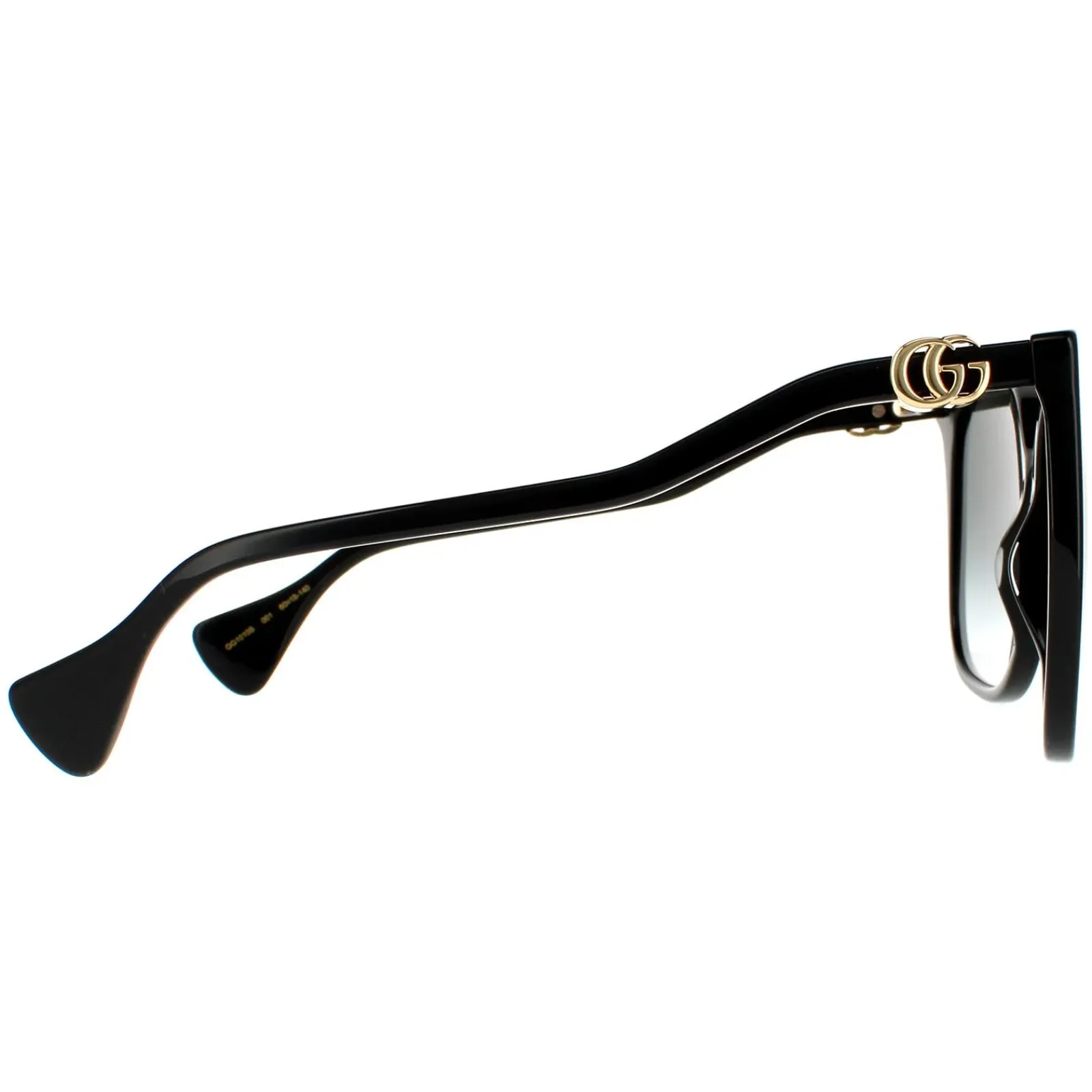 Gucci Rectangle^Sunglasses GG1010S 001 Black Grey