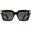 Gucci Gucci|Square^Sunglasses GG1689S 001 Black with Gold Grey