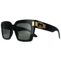 Gucci Gucci|Square^Sunglasses GG1689S 001 Black with Gold Grey