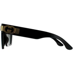 Gucci Gucci|Square^Sunglasses GG1689S 001 Black with Gold Grey