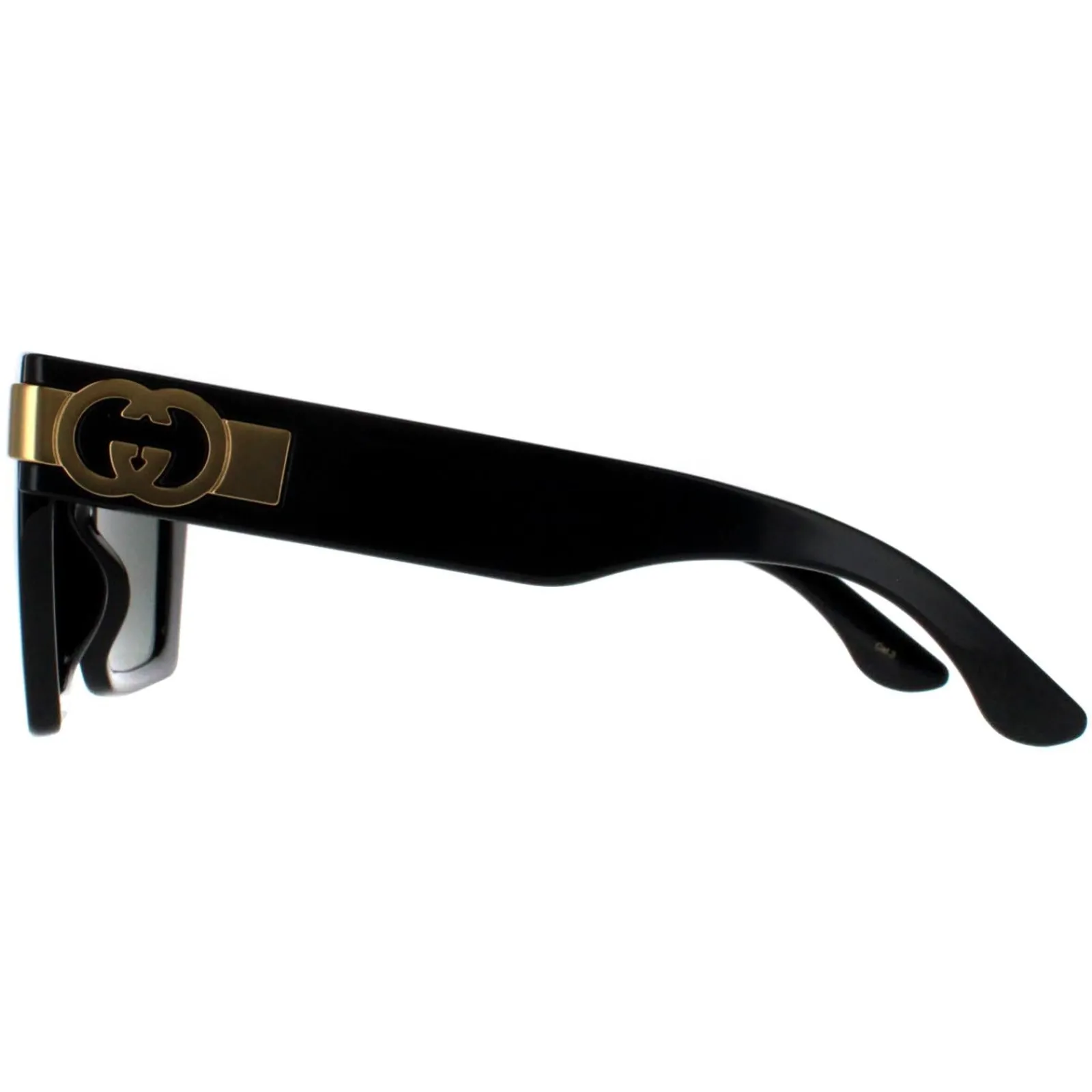 Gucci Gucci|Square^Sunglasses GG1689S 001 Black with Gold Grey