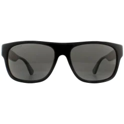 Gucci Polarised|Gucci^Sunglasses GG0341S 002 Black with Green and Red Stripe Grey Pola