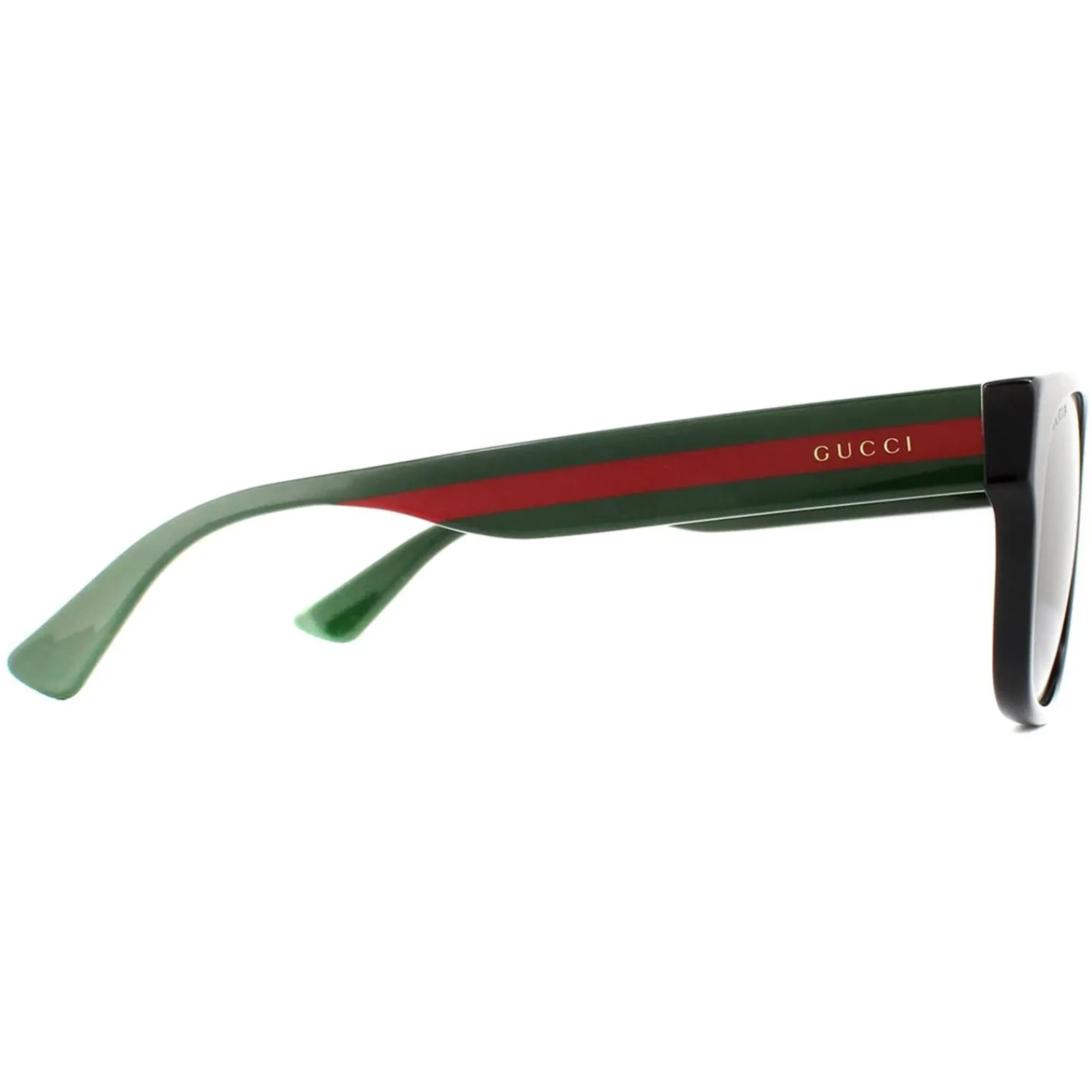 Gucci Polarised|Gucci^Sunglasses GG0341S 002 Black with Green and Red Stripe Grey Pola