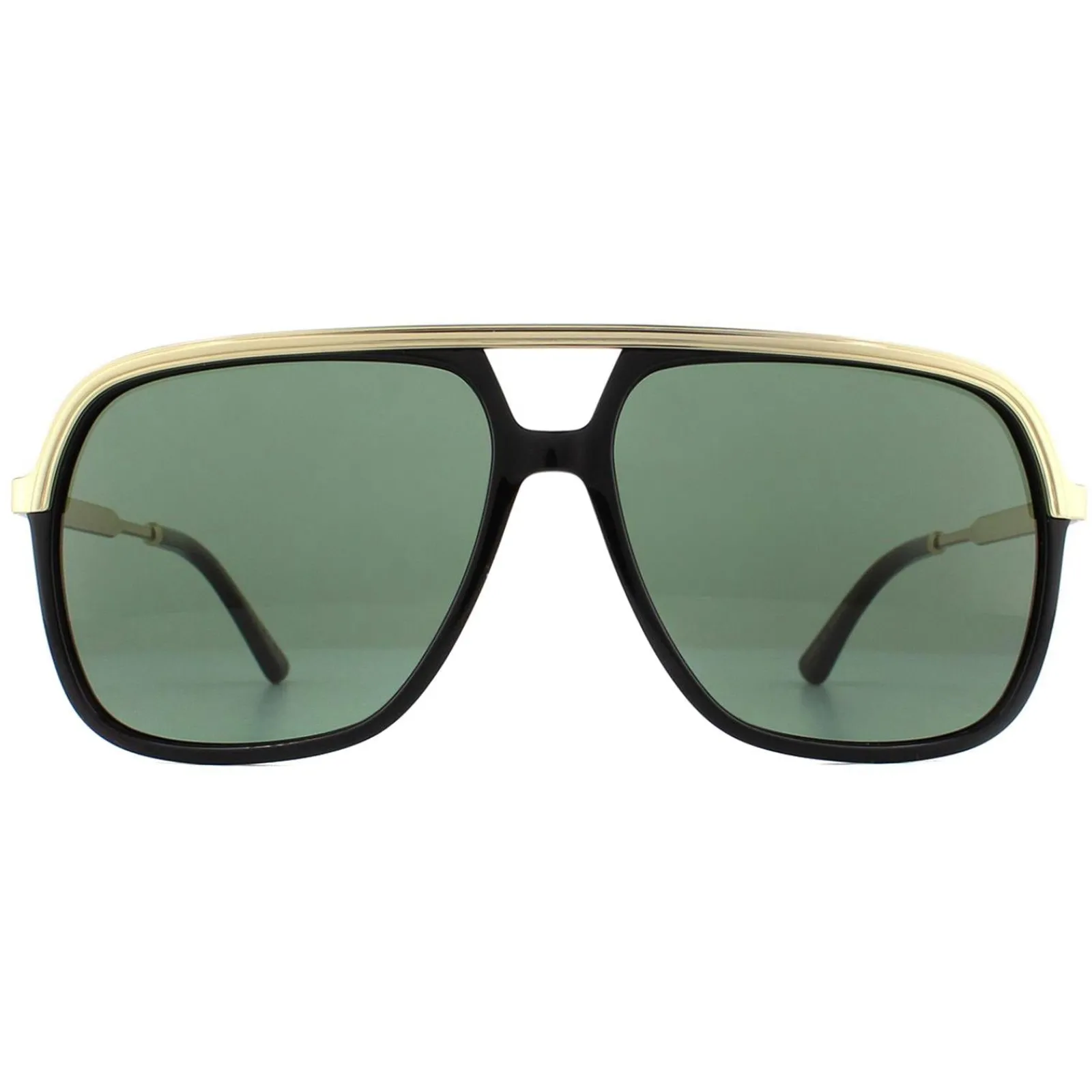 Gucci Gucci|Aviator^Sunglasses GG0200S 001 Black and Gold Green