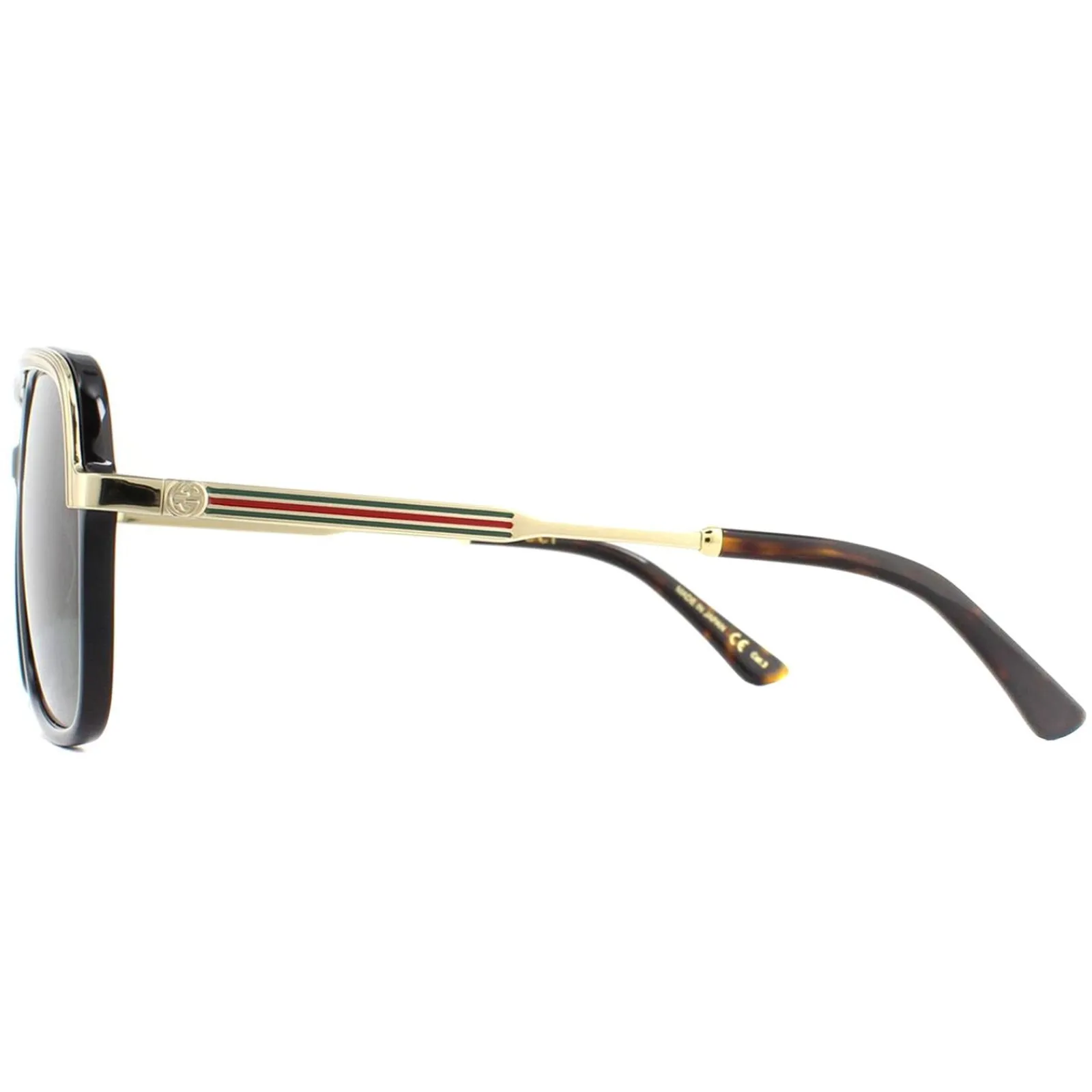 Gucci Gucci|Aviator^Sunglasses GG0200S 001 Black and Gold Green