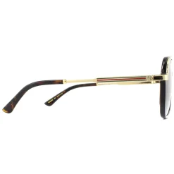 Gucci Gucci|Aviator^Sunglasses GG0200S 001 Black and Gold Green