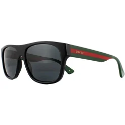 Gucci Gucci|Rectangle^Sunglasses GG0341S 001 Black Green Red Grey