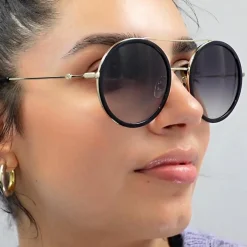 Gucci Gucci|Gucci^Sunglasses GG0061S 001 Black Gold Grey Gradient