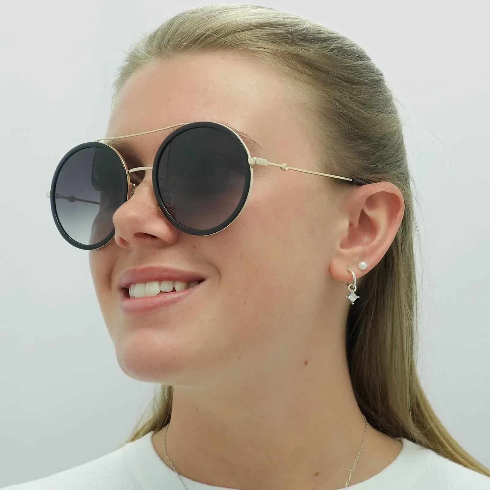 Gucci Gucci|Gucci^Sunglasses GG0061S 001 Black Gold Grey Gradient