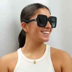 Gucci Gucci|Square^Sunglasses GG0328S 001 Black Grey Gradient
