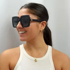 Gucci Gucci|Square^Sunglasses GG0328S 001 Black Grey Gradient