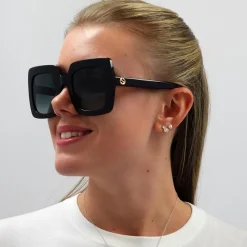 Gucci Gucci|Square^Sunglasses GG0328S 001 Black Grey Gradient