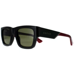 Gucci Gucci|Square^Sunglasses GG1668S 003 Black with Green and Red Green