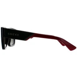 Gucci Gucci|Square^Sunglasses GG1668S 003 Black with Green and Red Green