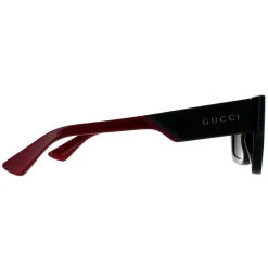 Gucci Gucci|Square^Sunglasses GG1668S 003 Black with Green and Red Green