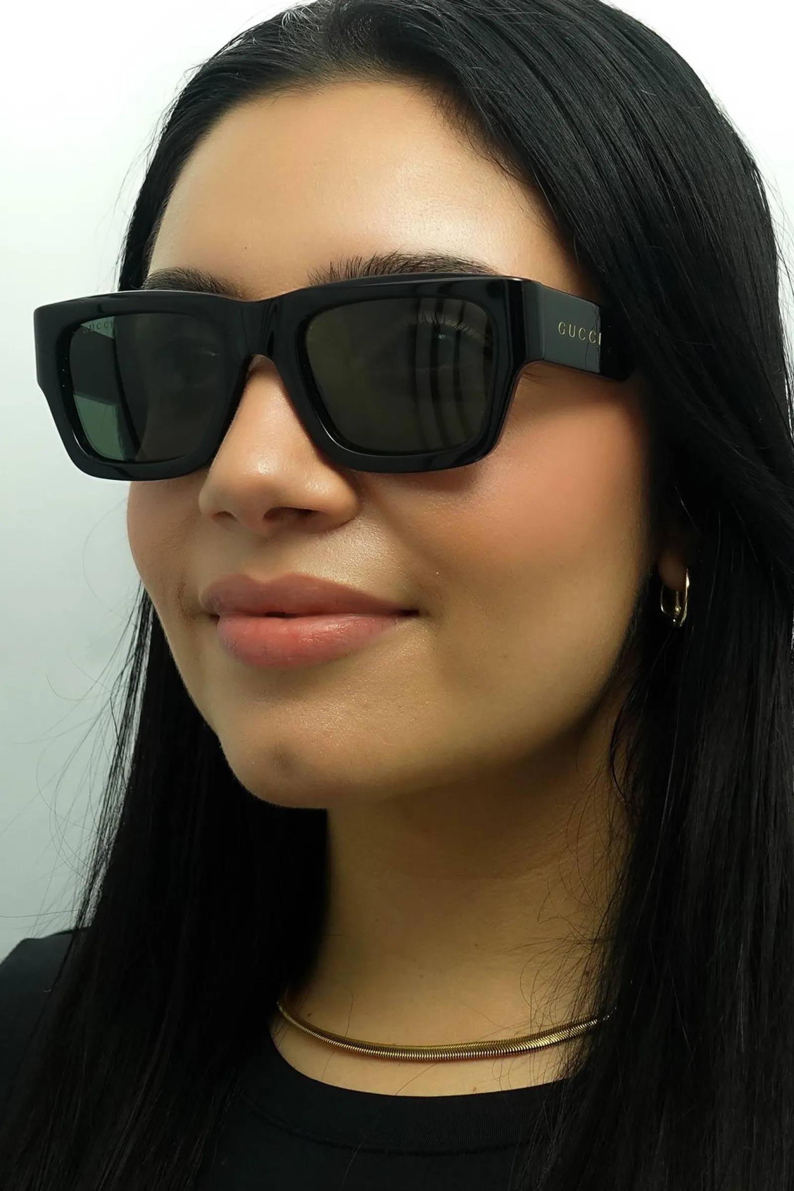 Gucci Gucci|Square^Sunglasses GG1668S 001 Black with Havana Grey