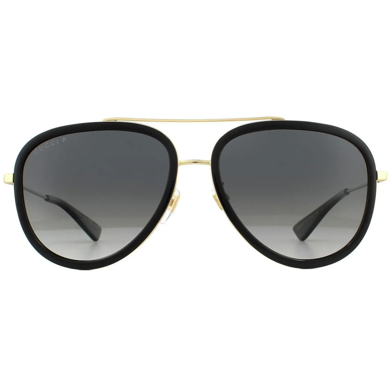 Gucci Gucci|Aviator^Sunglasses GG0062S 011 Black And Gold Grey Gradient Polarized