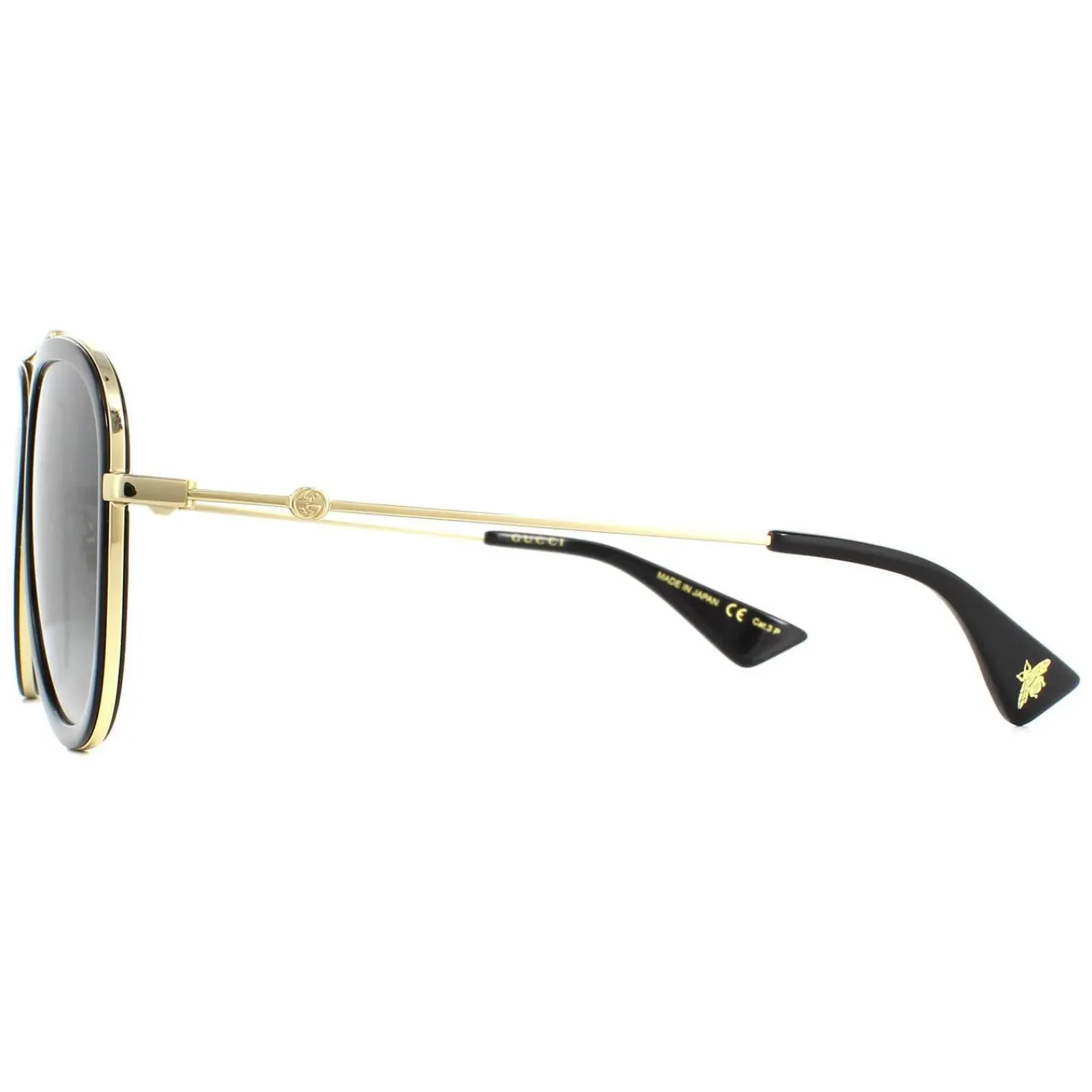 Gucci Gucci|Aviator^Sunglasses GG0062S 011 Black And Gold Grey Gradient Polarized