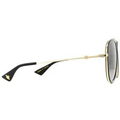 Gucci Gucci|Aviator^Sunglasses GG0062S 011 Black And Gold Grey Gradient Polarized