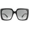 Gucci Square|Gucci^Sunglasses GG0418S 001 Black Grey Gradient